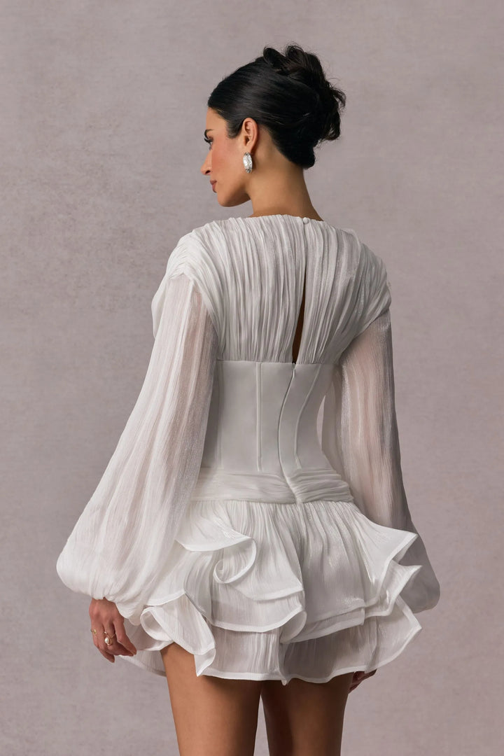 ÉLODIE Floral Appliqué Mini Dress