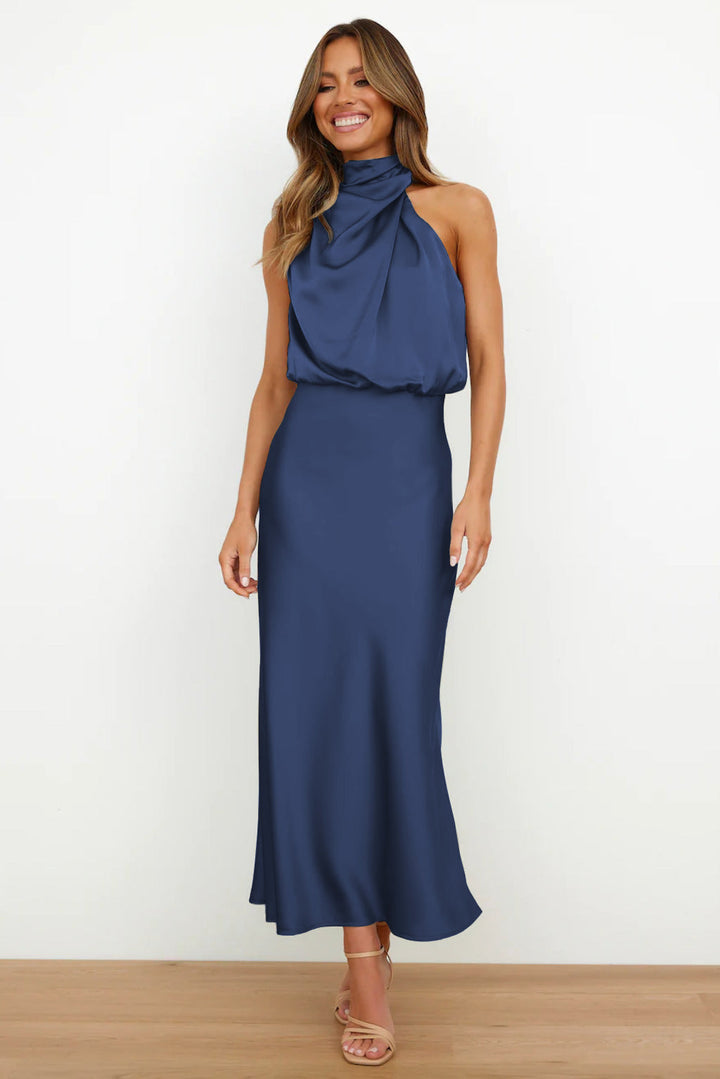 Lydia | Long Halter Neck Dress