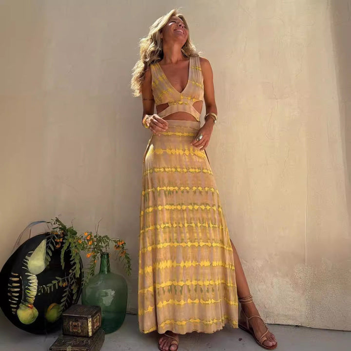 Elara | Cut-Out Tie-Dye Maxi Dress
