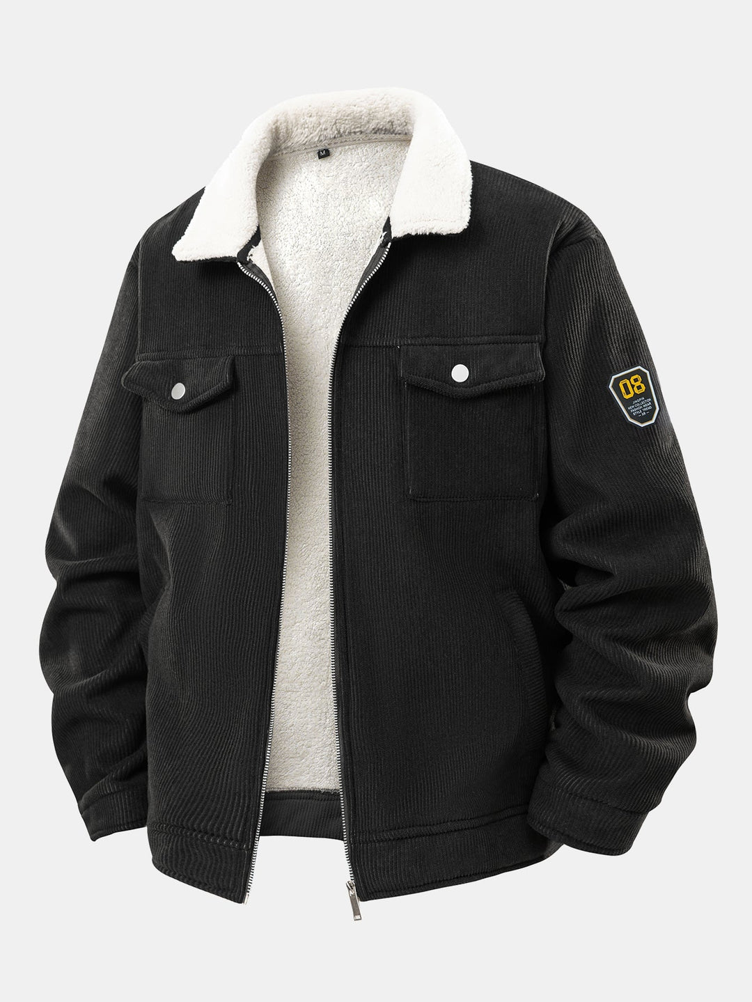 Teddy Lined Zipper Corduroy Jacket