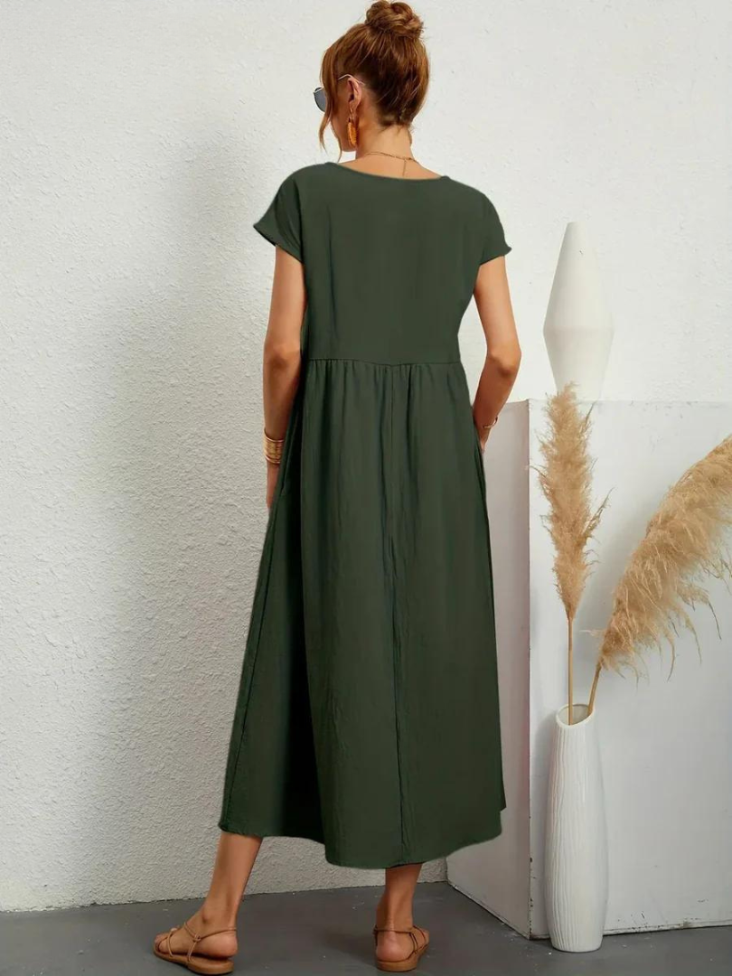Ruby | Essential Elegant Cotton and Linen Dress