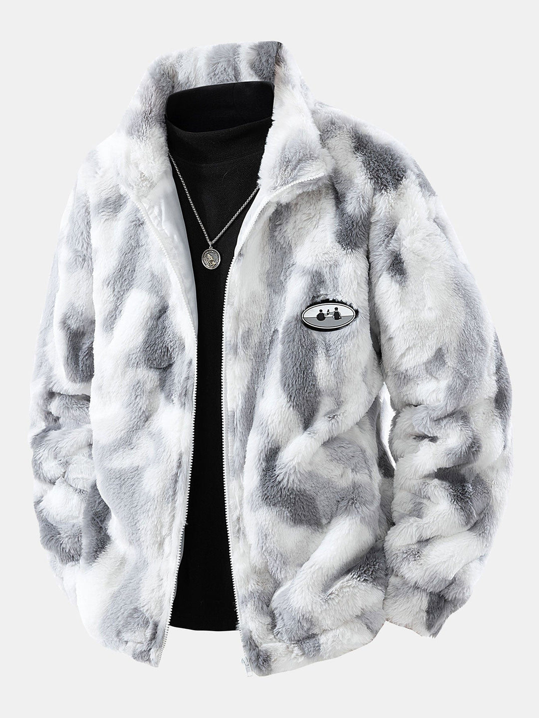 Faux Fur Zip-Up Jacket