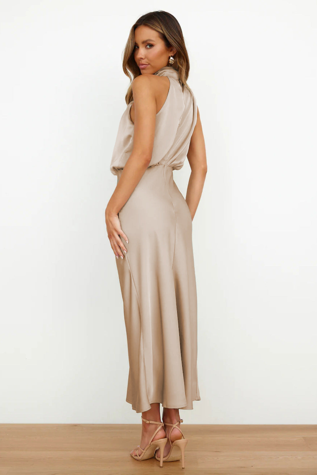 Lydia | Long Halter Neck Dress