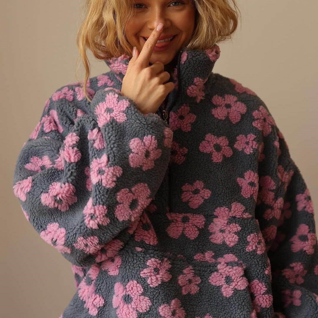 Rose | Floral Fleece Pullover