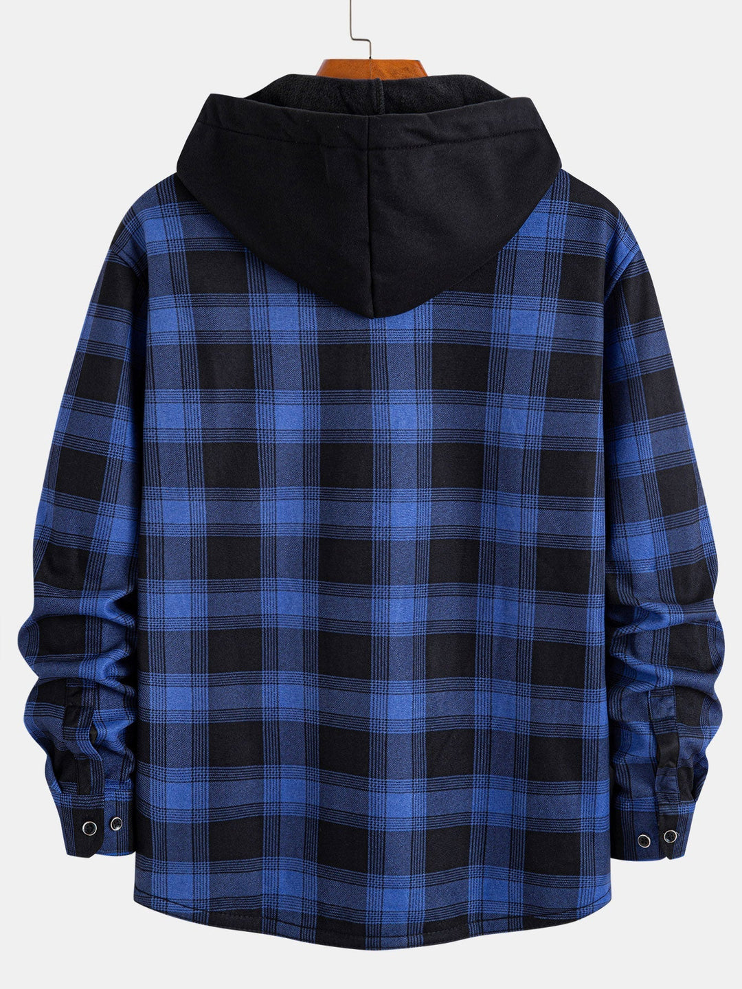 Flannel Fleece Lined Hooded Shirt With Pockets
