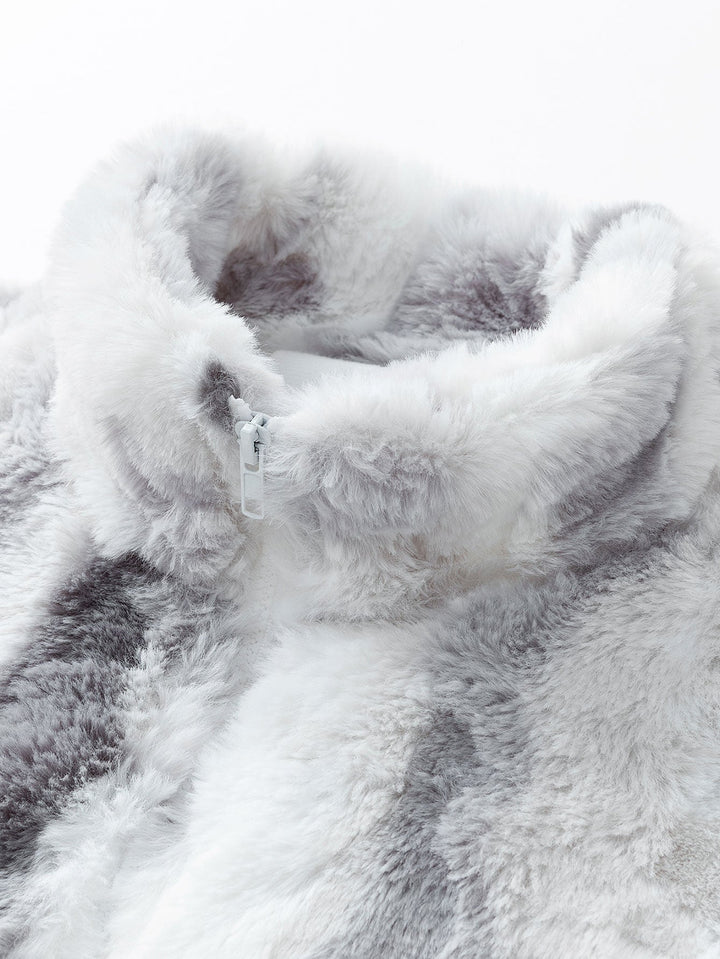 Faux Fur Zip-Up Jacket