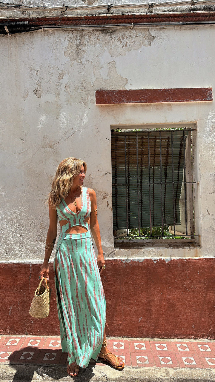 Elara | Cut-Out Tie-Dye Maxi Dress