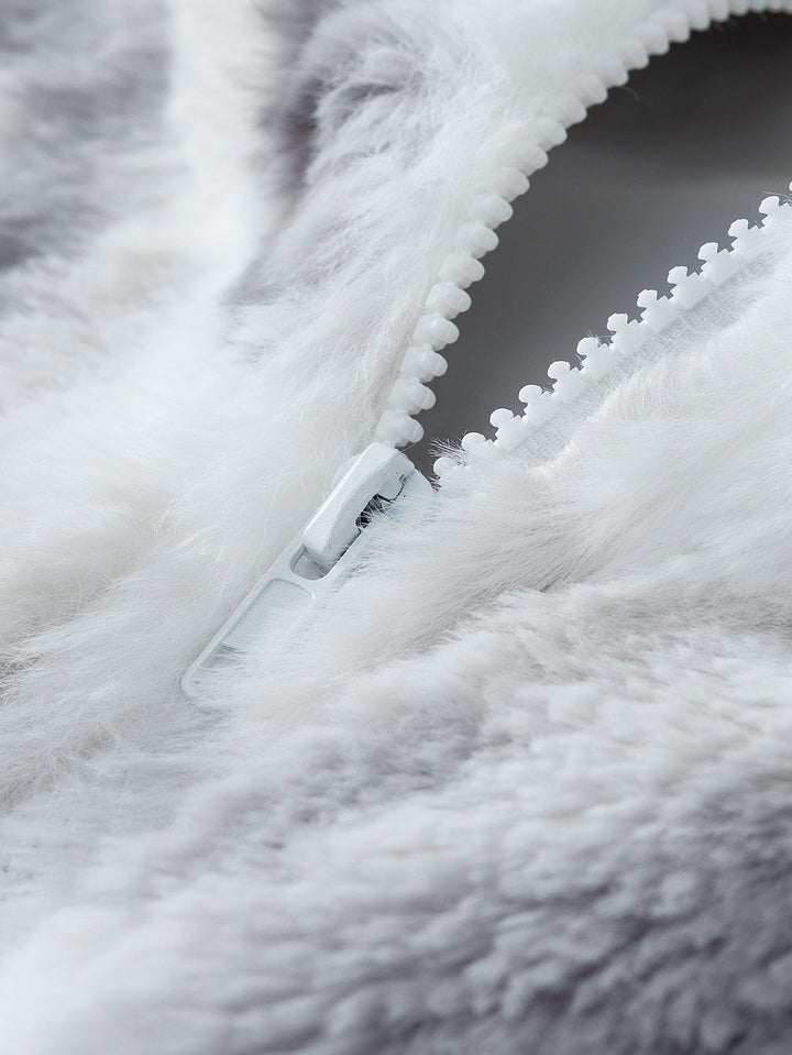 Faux Fur Zip-Up Jacket