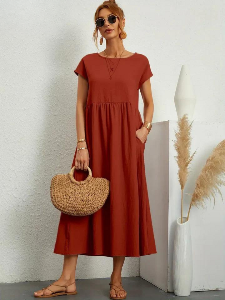 Ruby | Essential Elegant Cotton and Linen Dress
