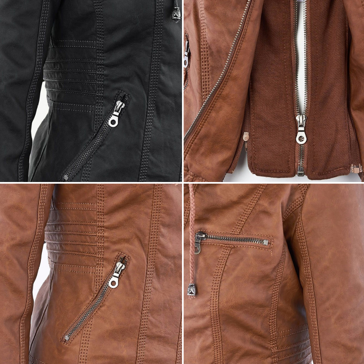 Aven | Modern Hooded Leather Jacket