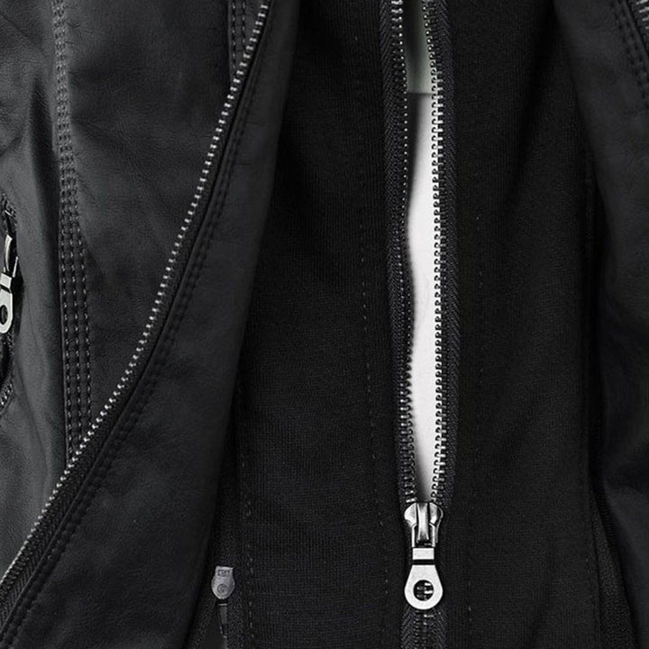 Aven | Modern Hooded Leather Jacket