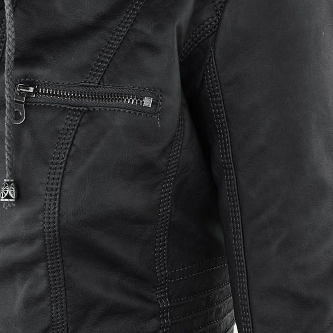 Aven | Modern Hooded Leather Jacket