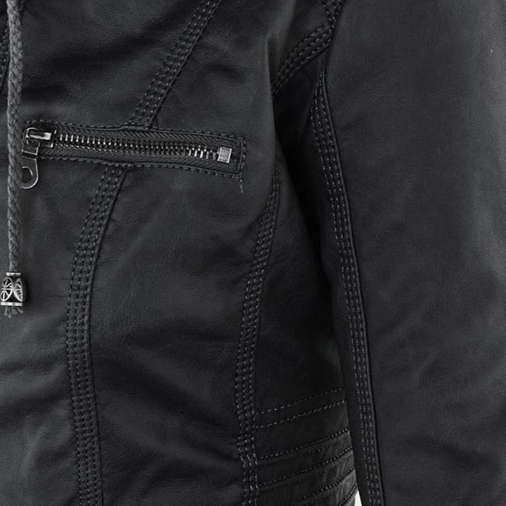 Aven | Modern Hooded Leather Jacket