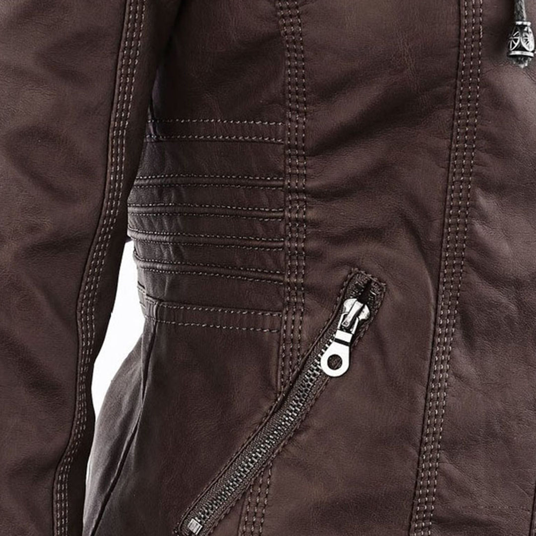 Aven | Modern Hooded Leather Jacket