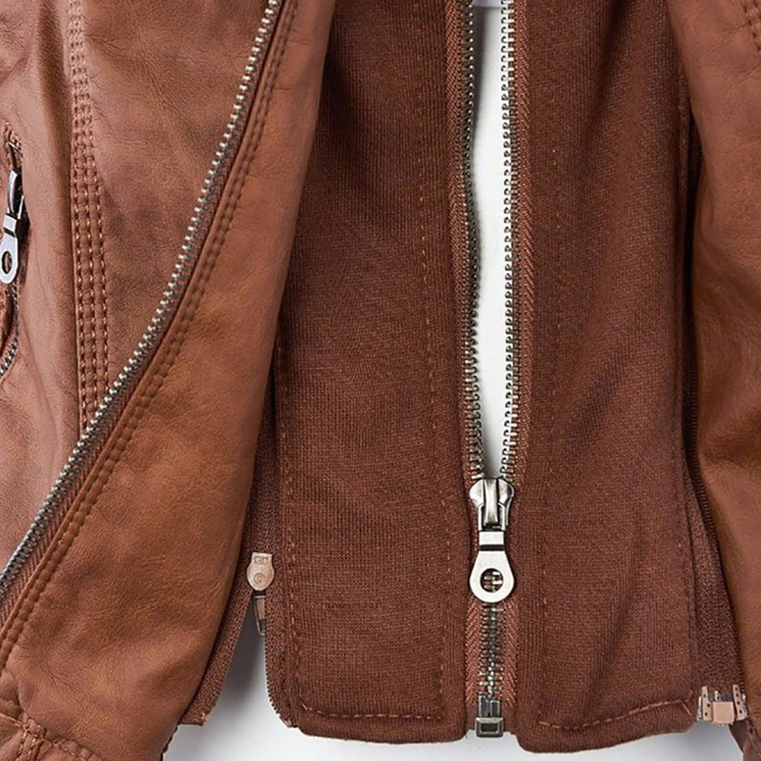 Aven | Modern Hooded Leather Jacket