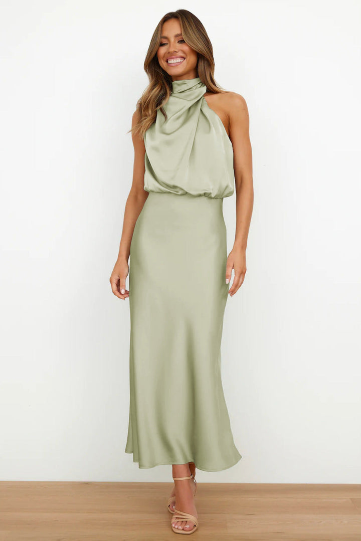 Lydia | Long Halter Neck Dress