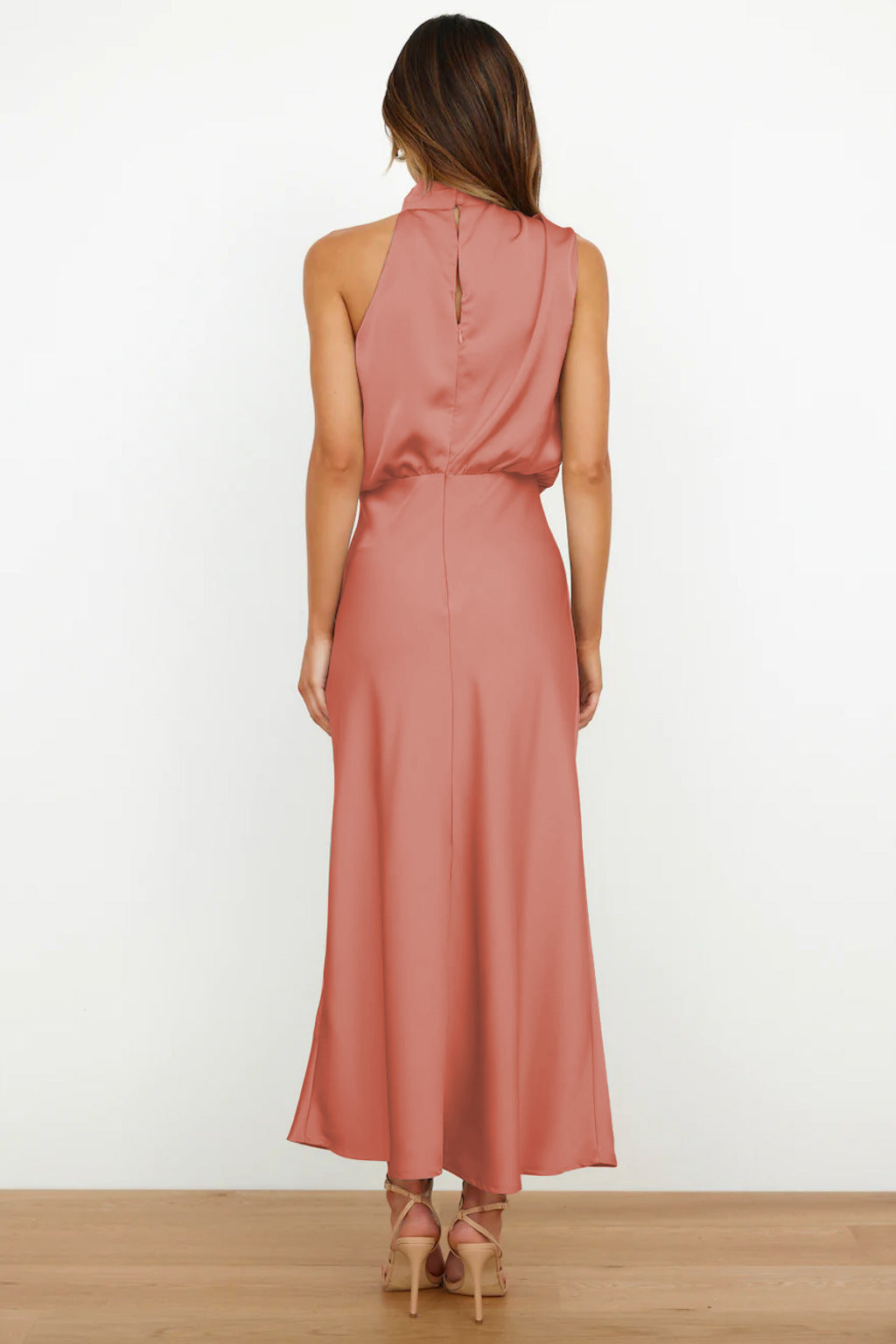 Lydia | Long Halter Neck Dress