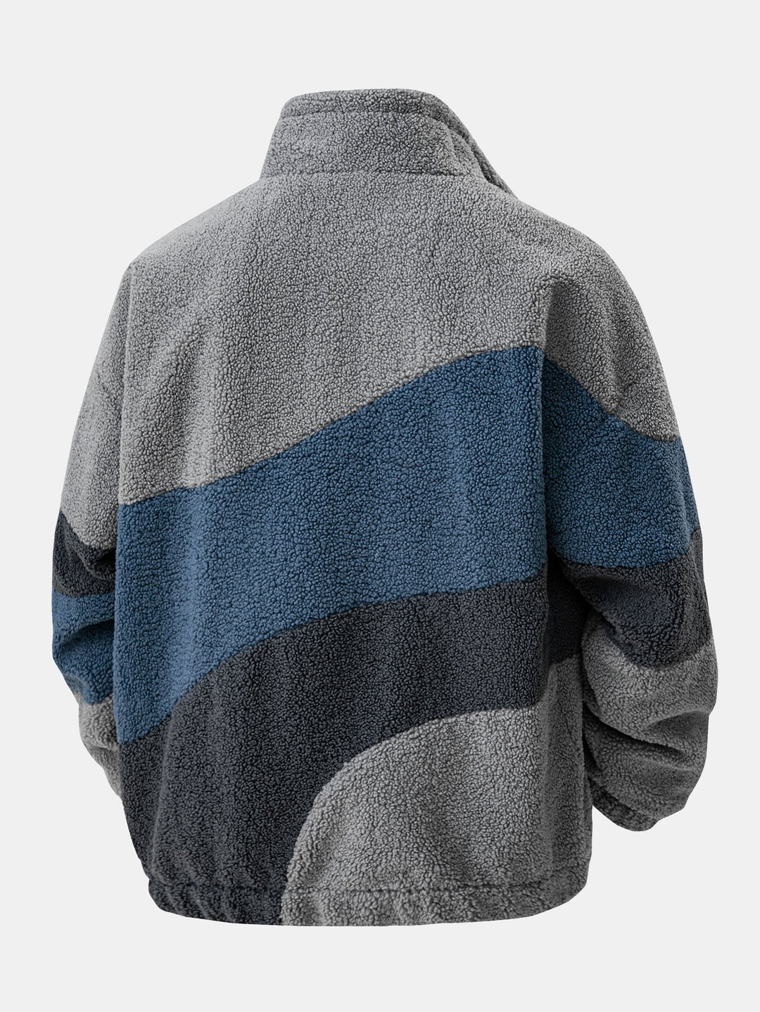 Color Block Teddy Zip-Up Jacket