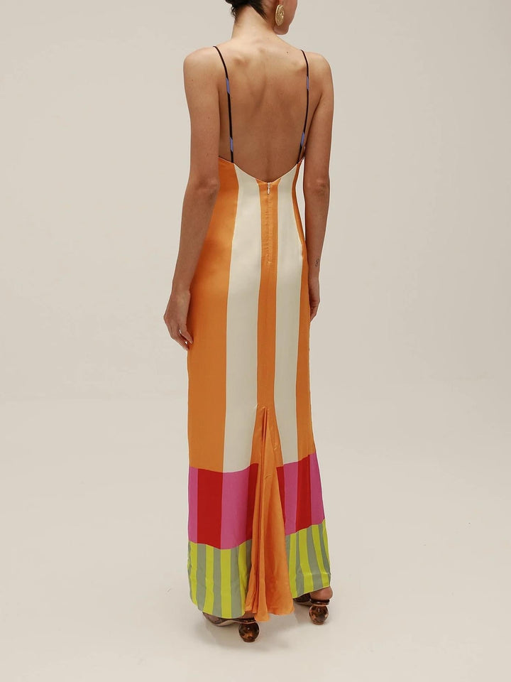 Paloma | Striped Empire-Waist Maxi Dress