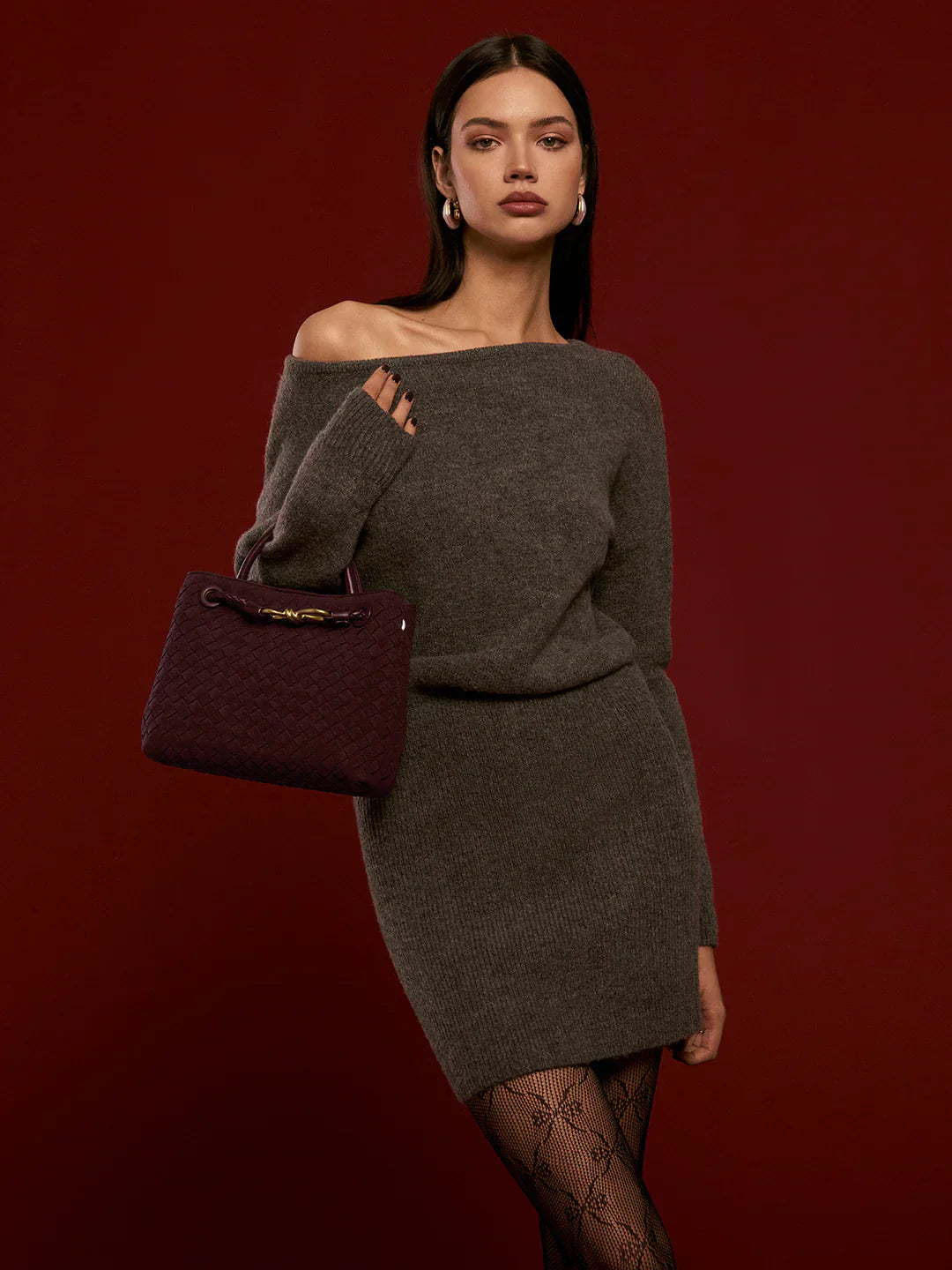 Always Chic Suede Woven Tote Bag