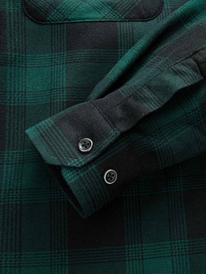 Flannel Fleece Lined Hooded Shirt With Pockets