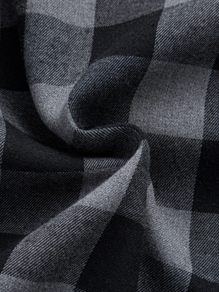 Teddy Lined Plaid Hooded Shirt