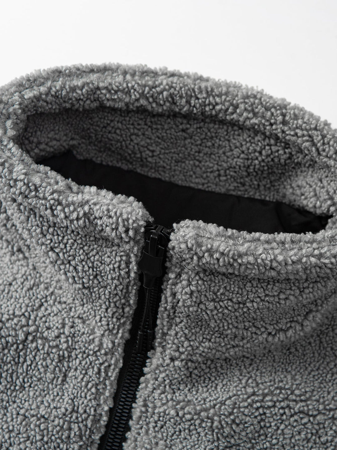 Color Block Teddy Zip-Up Jacket