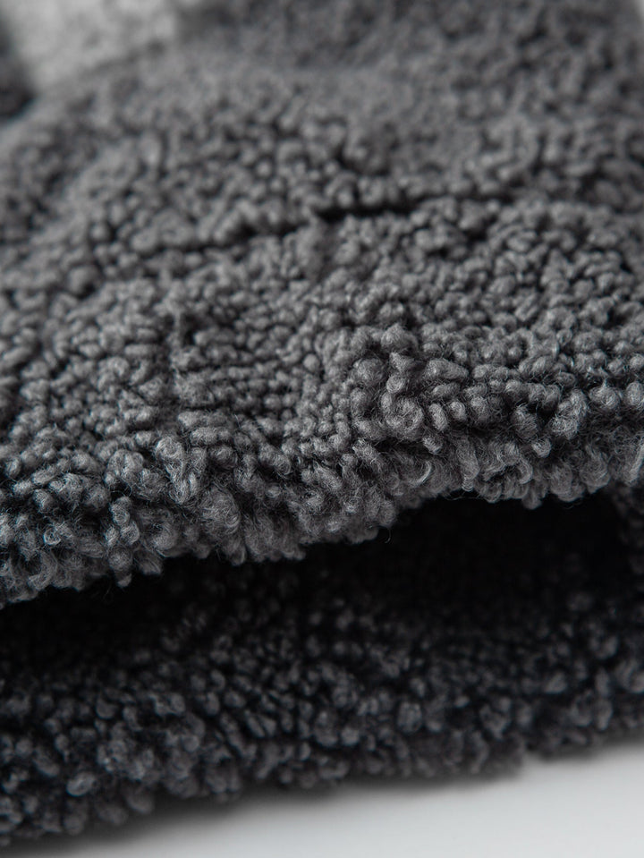 Color Block Teddy Zip-Up Jacket