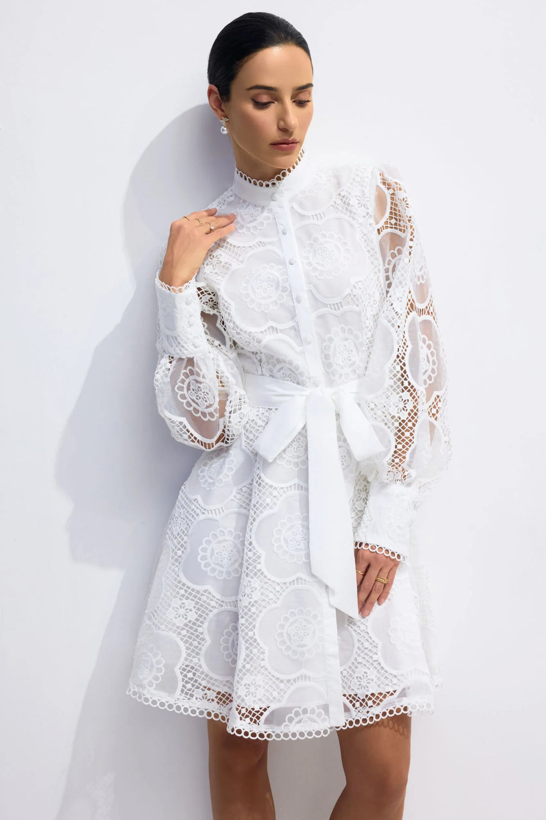 SERAPHINA Floral Lace Mini Dress