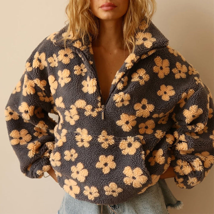 Rose | Floral Fleece Pullover
