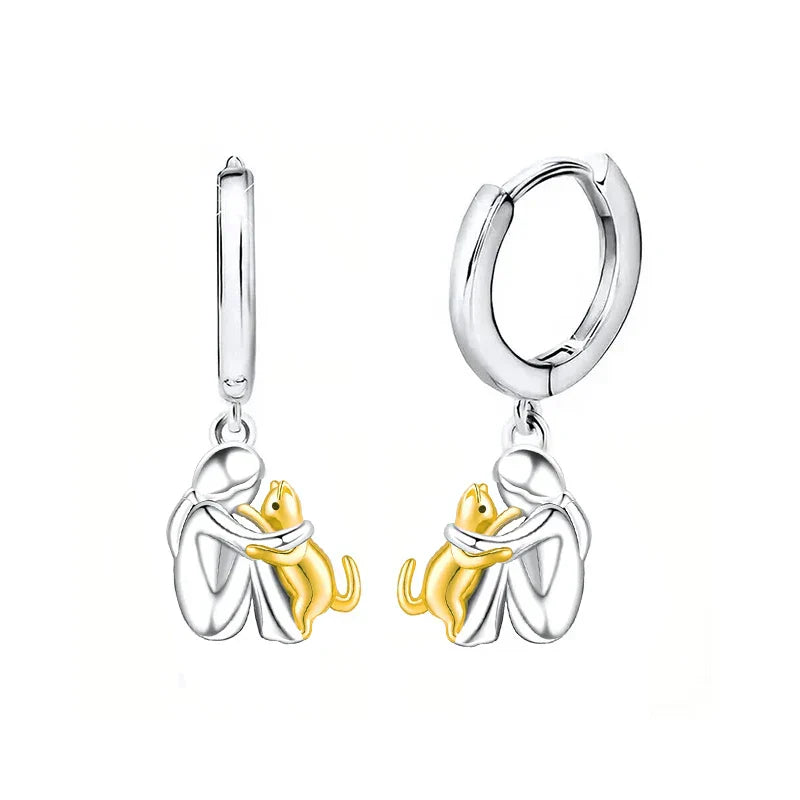 Earrings with Cat Icon (Round Clasp)