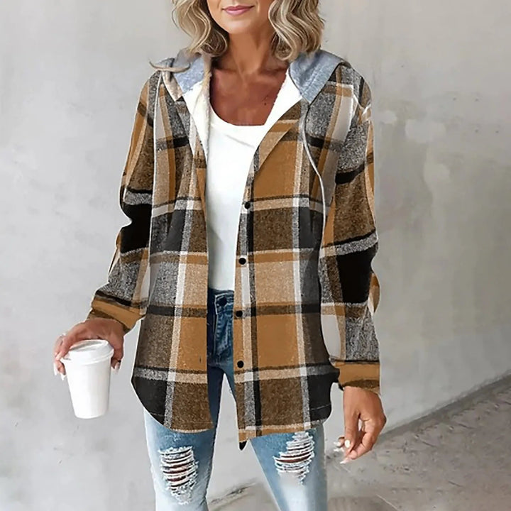 Estefanía | Checked Hoodie Blouse