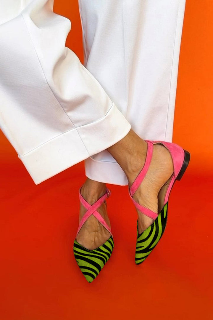 Marceline | Zebra Print Flat Sandals