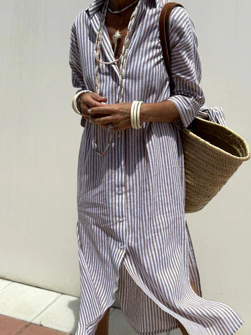 Colen | Striped Shirt Dress with Timeless Ease