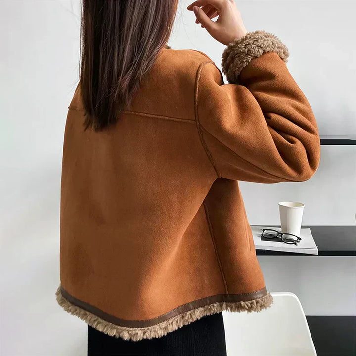 Alma | Warm Brown Leather Jacket