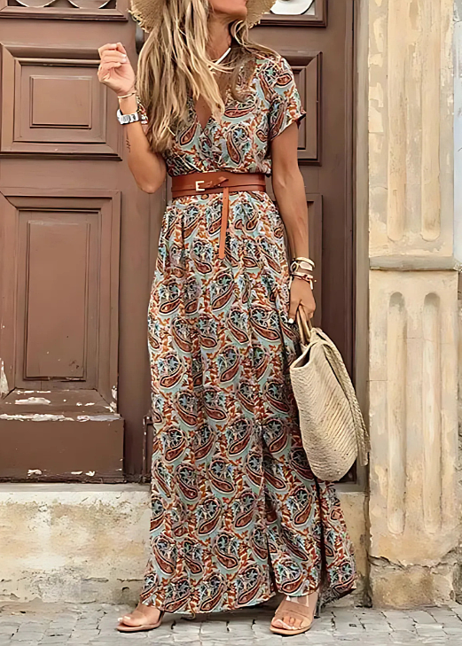 Solene | Romantic Floral Maxi with Side Slit