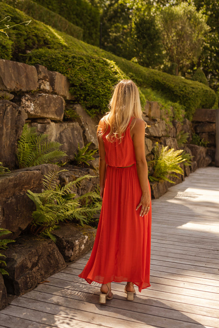 Lisa | Bold Orange Summer Dress
