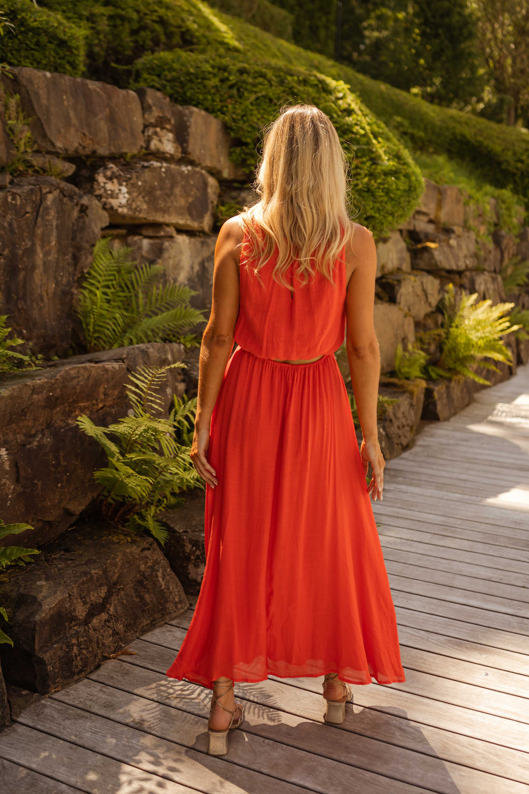Lisa | Bold Orange Summer Dress
