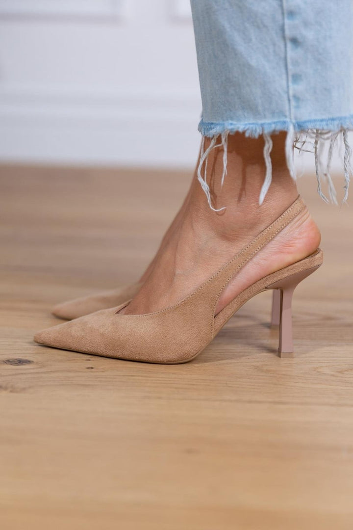 Claudia | Elegant Nude Slingback Heels