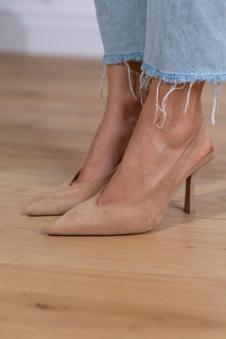 Claudia | Elegant Nude Slingback Heels