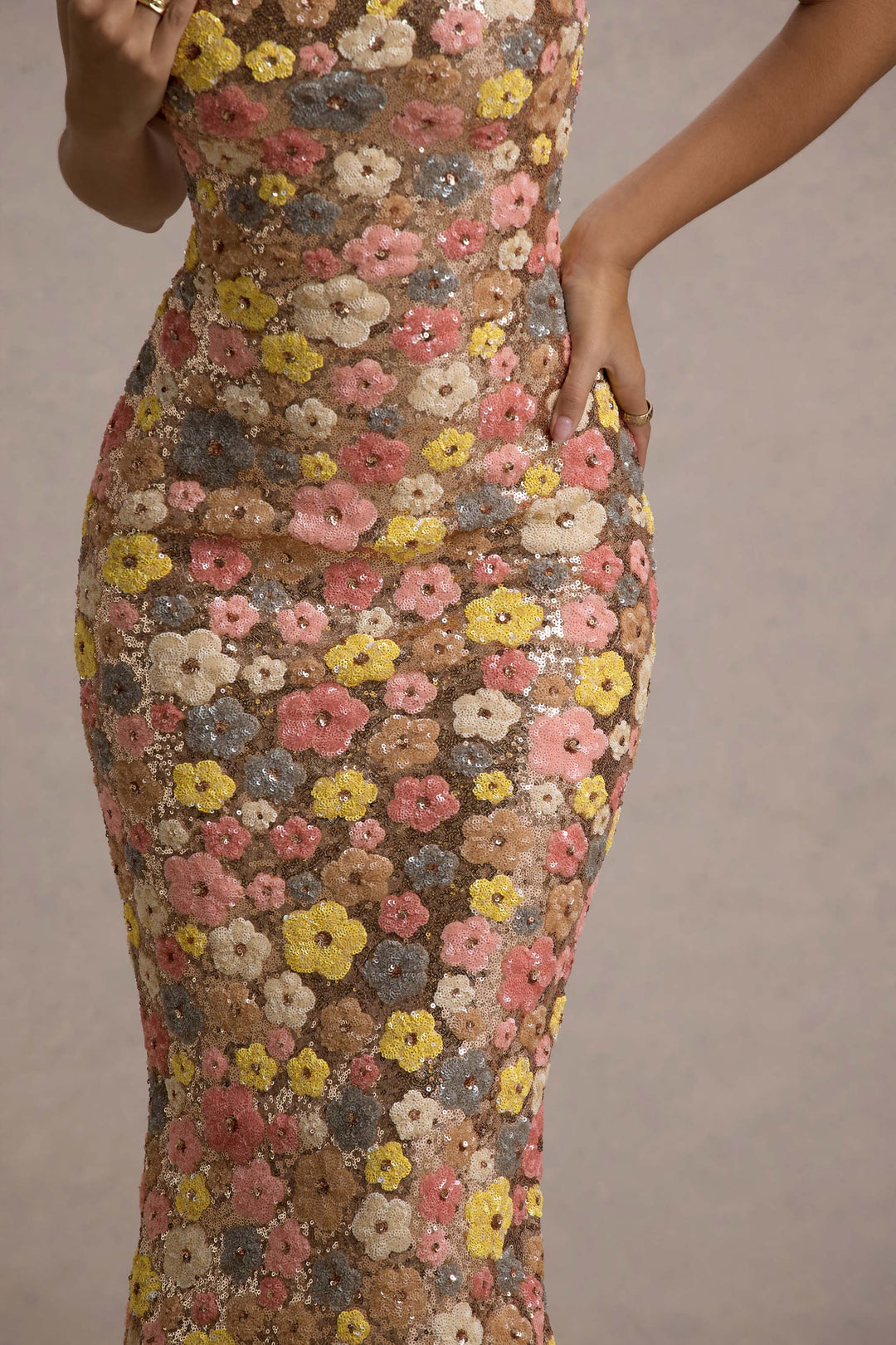 Vivianne Floral Sequin Maxi Dress